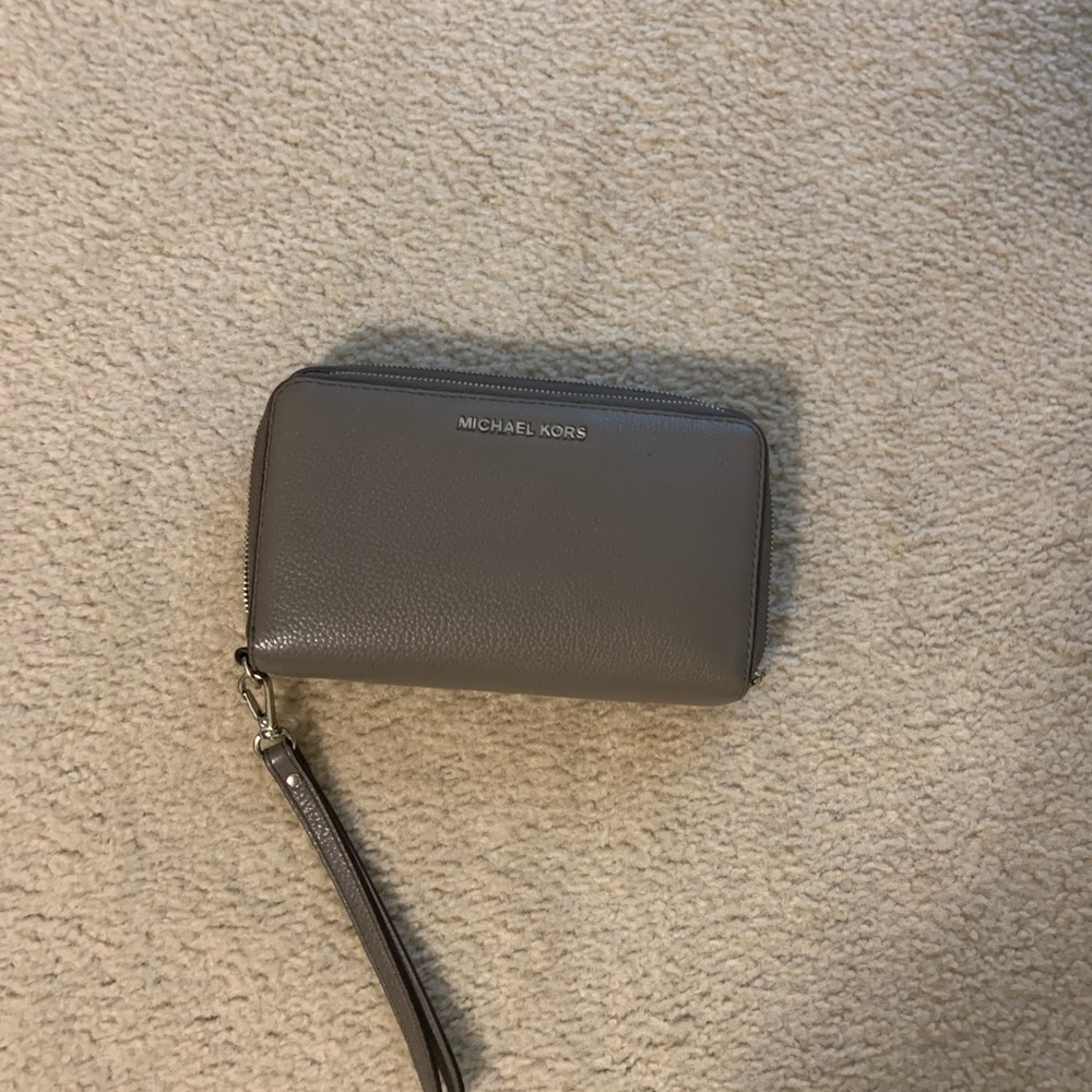 Michael Kors Taupe Wristlet Clutch